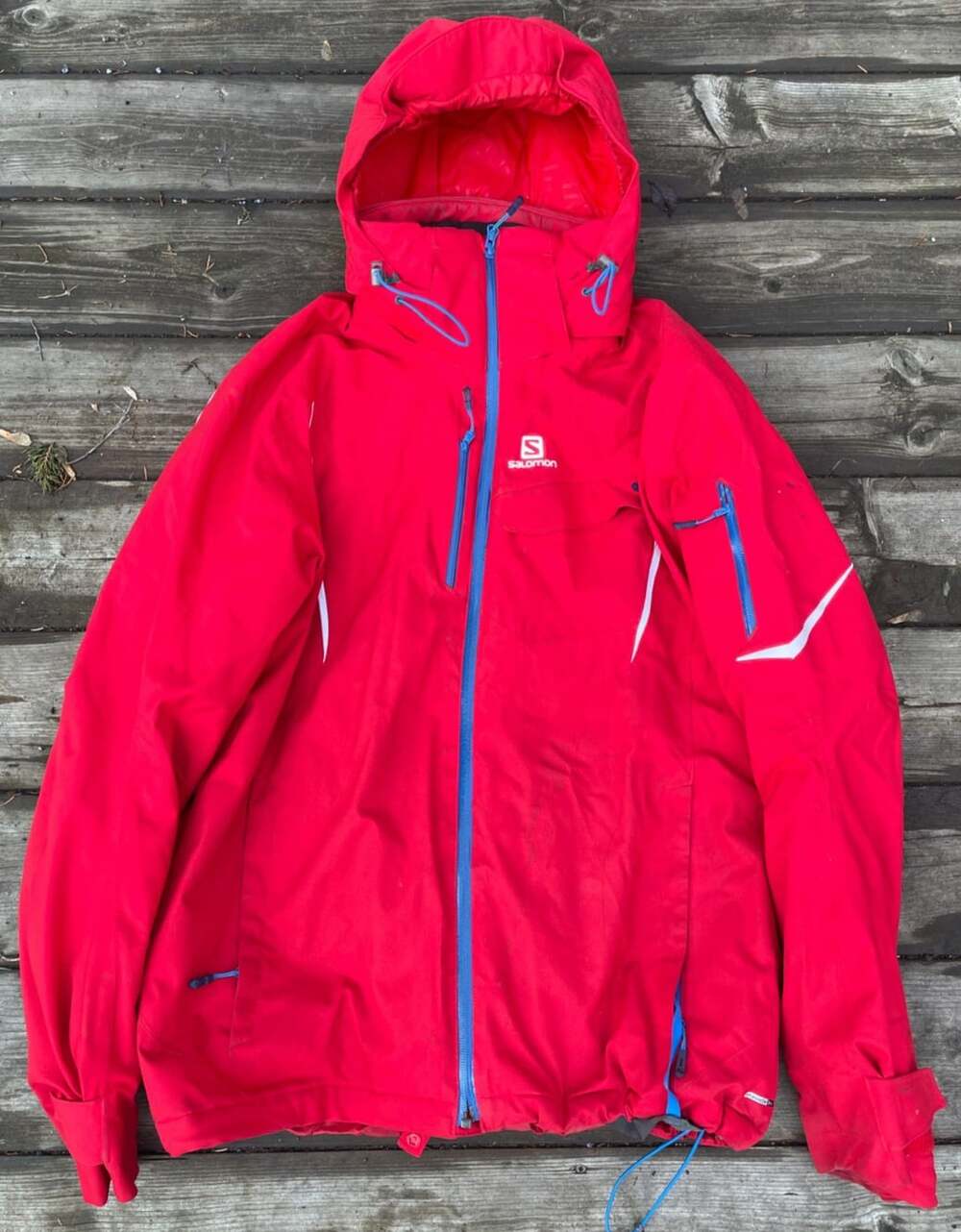 Salomon Advanced Skin Dry 10k Waterproof Ski / Snowboard Jacket Mens Sz L Red